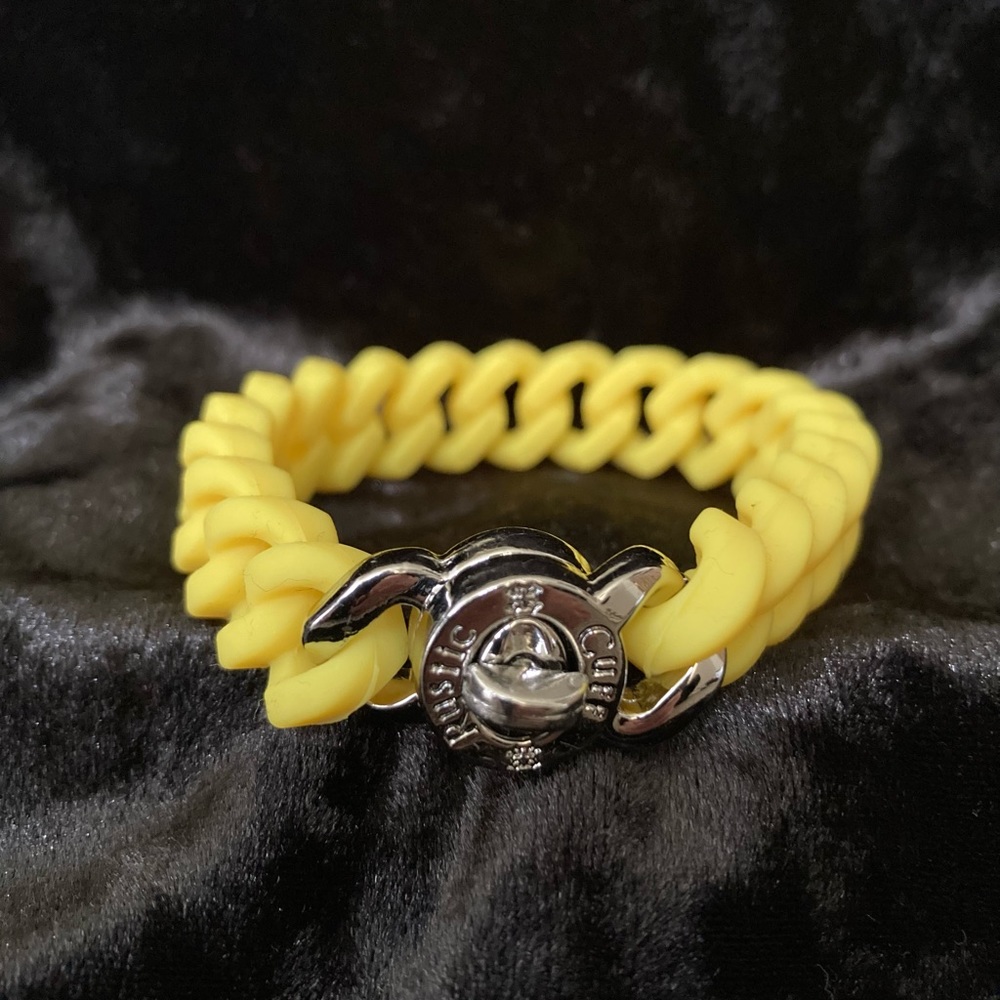 Rustic Cuff- RC Girls Madi Neon Yellow with Silver